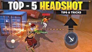 TOP5 New  HEADSHOT TRICKS  in Free fire  SECRET  ONETAP  TRICK quot ONLY RED NUMBER quot [upl. by Eema]