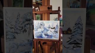 Opening the winter season ❄️👨‍🎨 christmas acrylic art [upl. by Aldous726]