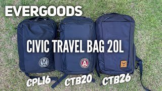 EVERGOODS Civic Travel Bag 20L CTB20 vs the REST  Packed for Pilot Travel 🛫 [upl. by Ardnwahsal]