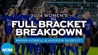 2024 NCAA womens soccer bracket breakdown predictions for College Cup [upl. by Harlene]