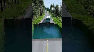 Bus vs huge water pit 22  carsvsrpothole beamngpotholes massivepotholes deepwaterbeamngdrive [upl. by Nelli]