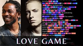 Eminem amp Kendrick  Love Game  Rhymes Highlighted [upl. by Flessel954]