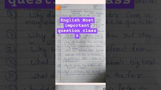 Class 9 english important questions 202425  midtrerm exam english paper class 9 doe [upl. by Bryna]