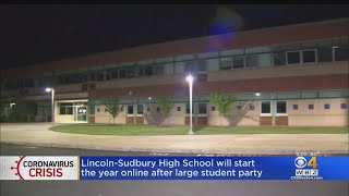 LincolnSudbury High School To Start Remotely After Large Student Party [upl. by Aerdnwahs]