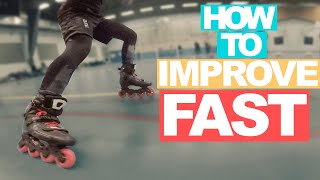 HOW TO IMPROVE FAST WITH 1 EXERCISE on Inline Skates [upl. by Idnem553]