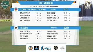 CCC DIV 1 v Caboolture Snakes DIVISION 1 [upl. by Bodwell]