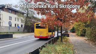 Linia 211 ➡️ Myśliborska Kurs Skrócony [upl. by Asillam]