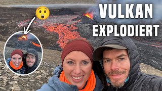 Vulkanausbruch Island 2023 spektakulärer Kraterbruch 🌋 quotOnce in a lifetimequotErlebnis 😱 [upl. by Erdei]