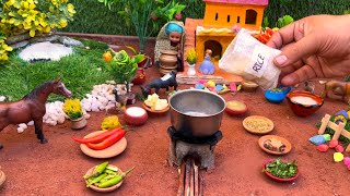 Miniature Matar Pulao  Peas Rice  Making Peas Pulao In Our Village Traditional Cooking Style [upl. by Aleta]