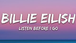 Billie Eilish  listen before i go Lyrics [upl. by Dareece151]