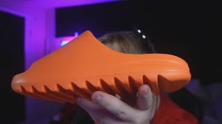 Yeezy Slide quotOrangequot Review  DHGate Shoes Review  Is DHGate a SCAM [upl. by Elletsyrk]