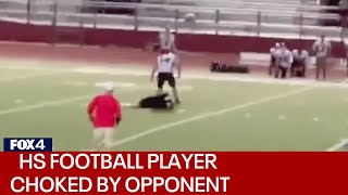 Targeted HS Football Player Attacked And Choked By Opponent [upl. by Goebel903]