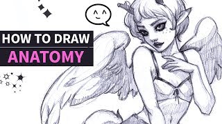 How to draw anatomy  DRAWING TIMELAPSE  TIPS [upl. by Asset457]