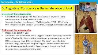 CONSCIENCE A LEVEL RELIGIOUS STUDIES [upl. by Attelrak628]