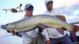 MUSKY CATCH ON DRONE 4 Fish day WEEK ON THE WOODS S2 Day 3 [upl. by Aloysius]