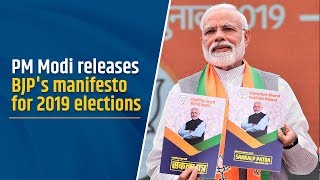 PM Modi releases BJPs manifesto for 2019 elections [upl. by Aridnere]