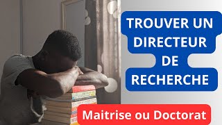 Comment trouver un directeur de recherche pour maitrise ou doctorat  Immigration Canada CIC [upl. by Esinek]