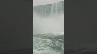 Scary Boat stuck Waterfall storm 1million canada viral [upl. by Aicssej525]