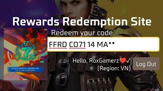 FREE FIRE REDEEM CODE FOR TODAY  FF REWARDS REDEEM CODE  FF REDEEM CODE TODAY [upl. by Yaras]