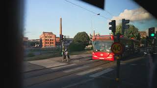 Sweden Stockholm tram replacement bus ride from Stora Essingen to Liljeholmen [upl. by Tsyhtema]