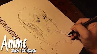 Easy anime drawing  How to draw anime step by step  How to draw for beginners step by step [upl. by Il]