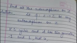 Find all the automorphism on Z  group theory paper  BSc [upl. by Ruthy]