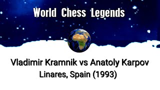 Vladimir Kramnik vs Anatoly Karpov Linares Spain 1993 [upl. by Allebasi]