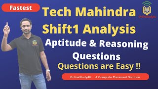 Tech Mahindra Shift1 Analysis  Aptitude and Reasoning  0900AM  1st April [upl. by Uke35]