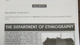 THE DEPARTMENT OF ETHNOGRAPHY  TEST 3 CAMBRIDGE IELTS 3 ACADEMIC READING ANSWER KEY [upl. by Imerej]