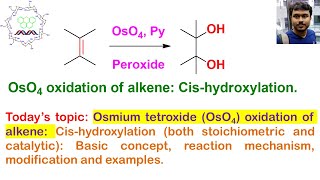 Alkene oxidation into geminaldiol cis by Osmium tetroxide OsO4 Basic concept and mechanism [upl. by Yttiy590]