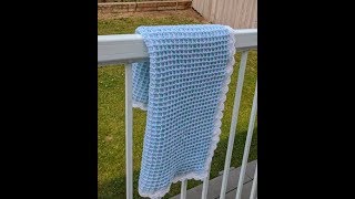 How to Crochet The Rectangular Waffle stitch For Blanket Dishcloths [upl. by Suivatnad]