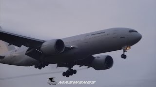 Iraqi Airways Boeing 77729MLR YIAQZ IA455 Landing KUL WMKK RWY32L 07122013 [upl. by Nivek]