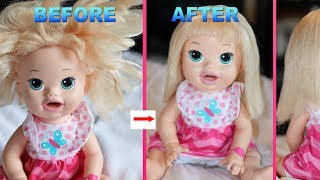 HOW TO FIX DOLL HAIR with NO FABRIC SOFTNER  Baby Alive [upl. by Marchak93]