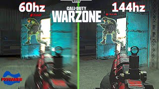 What it looks like to play in 144hz vs 60hz Call Of Duty Warzone [upl. by Aitnuahs318]