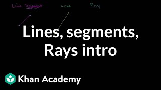 Intro to lines line segments and rays  Geometry  Khan Academy [upl. by Mcspadden]