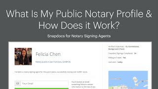 What Is My Public Notary Profile amp How Does it Work  Snapdocs for Signing Agents [upl. by Kaule]