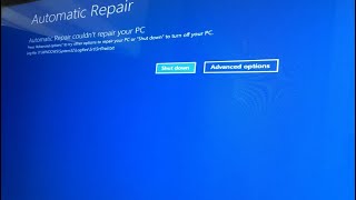 AUTOMATIC REPAIR COULDNT REPAIR YOUR PC [upl. by Ecertap]