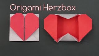 Muttertagsgeschenke basteln einfache Origami Herzbox falten  DIY [upl. by Oleta697]