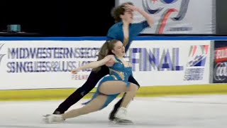 Olivia Ilin  Dylan Cain  Junior Dance RD  2025 Midwestern Sectional US Ice Dance Final [upl. by Palmer]