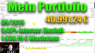 Mein Portfolio 092019 946 interner Zinsfuß 1638€ Wachstum Aktien ETF P2P Portfolio Performance [upl. by Ahsinehs]