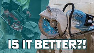 Makita 80V XGT 14quot Power Cutter Concrete Saw GEC01PL  Can Brushless Beat Gas Power [upl. by Eecyak]