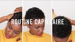 Ma nouvelle routine capillaire pour cheveux courts crépus hairroutine [upl. by Ellirpa]