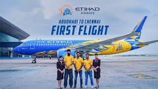 Taking off in Yellow The CSK x Etihad Special Flight [upl. by Ellery]