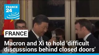 Macron hosts Xi in Paris Difficult discussions behind closed doors to come • FRANCE 24 English [upl. by Grassi]