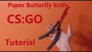 Paper butterfly knife from CSGO V2 tutorial [upl. by Aihsela]