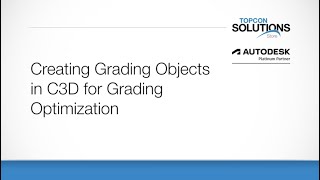 Grading Optimization Creating Grading Objects in Civil 3D [upl. by Deyas987]