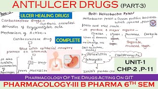 Ulcer Healing Drug amp AntiHelicobater Pylori Agent  Pharmacology of Anti Ulcer Agent  U1 L11 [upl. by Ymeraj620]