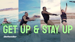 How to Get Up on Water Skis Wakeboards Surfboard amp More  Boats and Watersports [upl. by Hazlip]