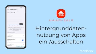 Hintergrunddatennutzung von Apps einausschalten  Huawei Android 10  EMUI 12 [upl. by Mooney139]