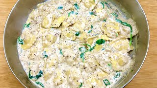 Easy Sauce Recipe for ravioli  Ravioli in Creamy Garlic Butter Sauce [upl. by Nalyd140]